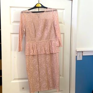 Champagne-colored cocktail dress. Worn once.